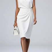 Éloise draped midi dress, full length