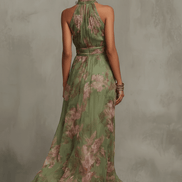 Sophia Floral Maxi Halter Dress