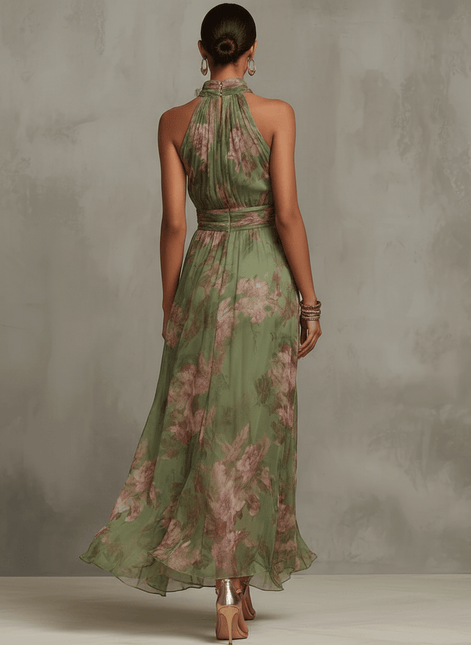 Sophia Floral Maxi Halter Dress