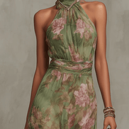 Sophia Floral Maxi Halter Dress