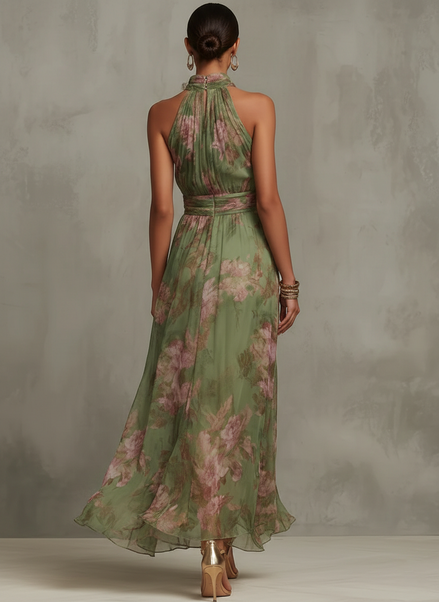 Sophia Floral Maxi Halter Dress