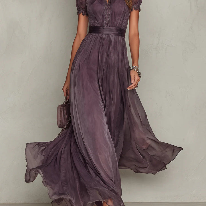 Pippa™ | Chiffon Lace Trim Maxi