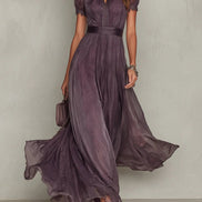 Pippa Chiffon Lace Trim Maxi Dress