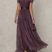 Pippa Chiffon Lace Trim Maxi Dress
