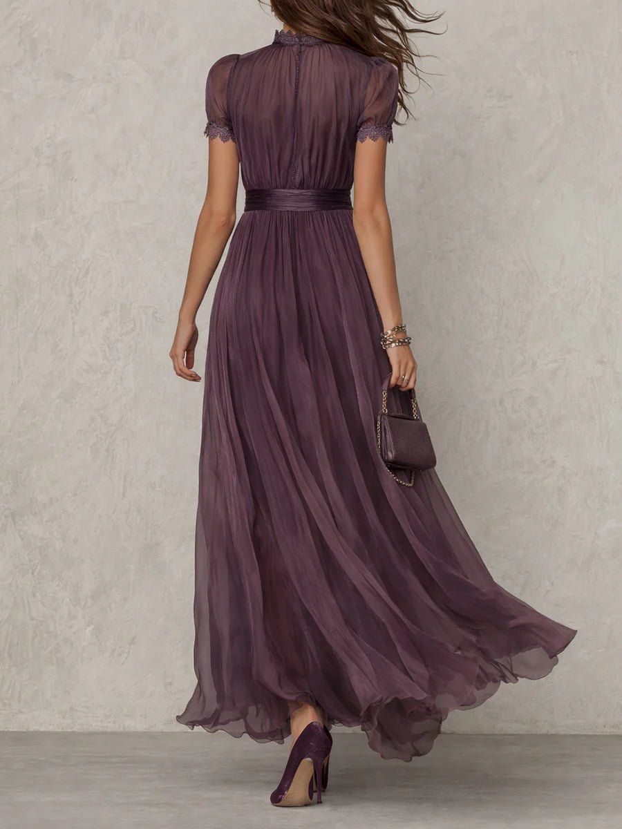 Pippa Chiffon Lace Trim Maxi Dress