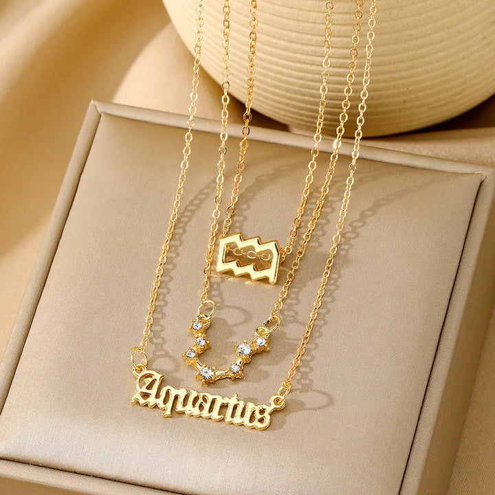 3 PCS Constellation Pendant Necklace