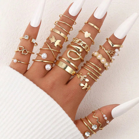 23 PCS Irregular Ring Set