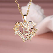 A-Z Flower Heart Necklace