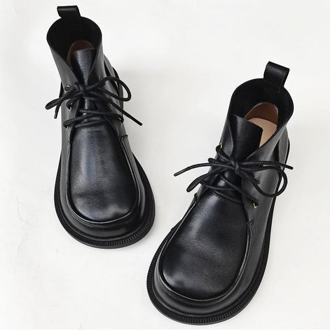 Leather Oxford Ankle Boots