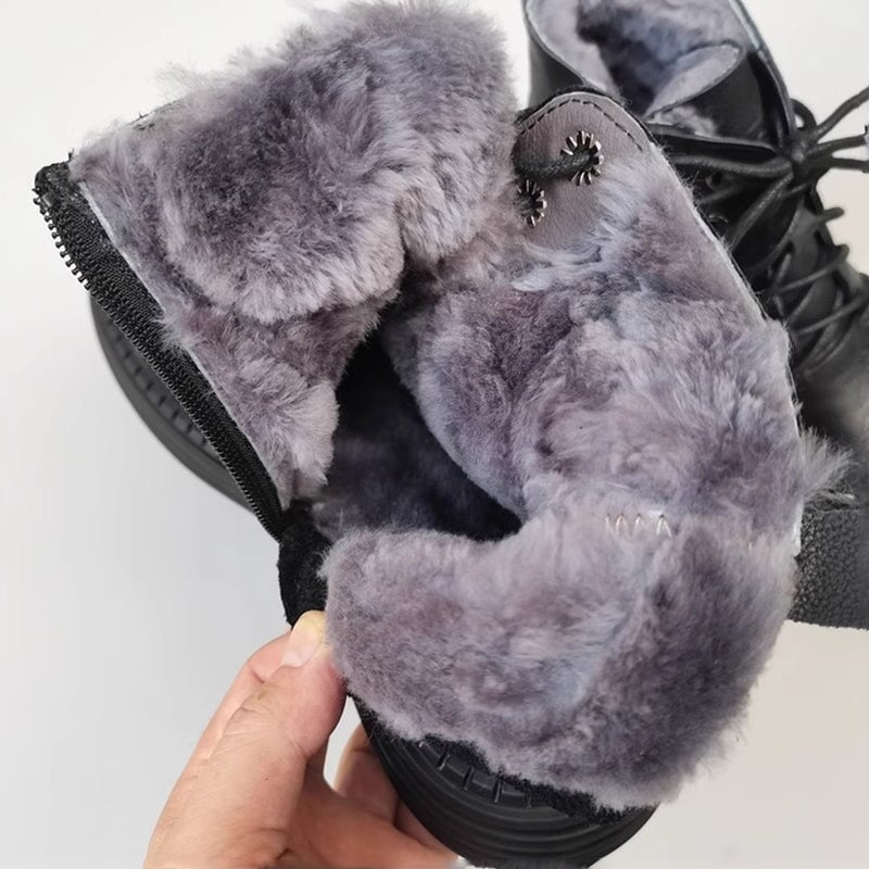 Leather Lace-Up Ankle Boots