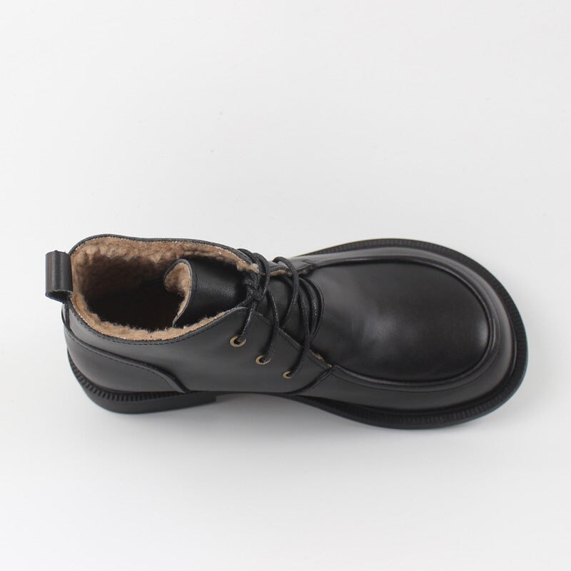 Leather Oxford Ankle Boots