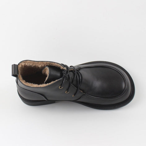 Leather Oxford Ankle Boots