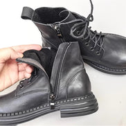 Leather Lace-Up Ankle Boots