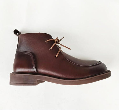 Leather Oxford Ankle Boots