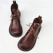 Leather Oxford Ankle Boots