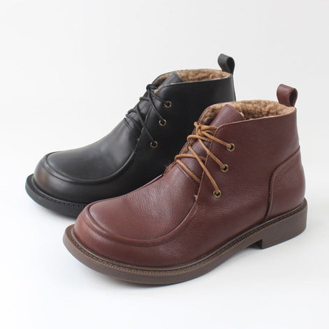 Leather Oxford Ankle Boots