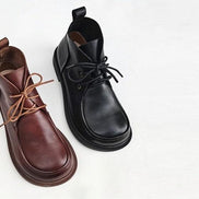 Leather Oxford Ankle Boots
