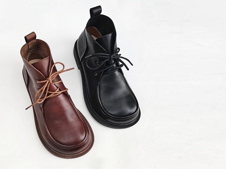 Leather Oxford Ankle Boots