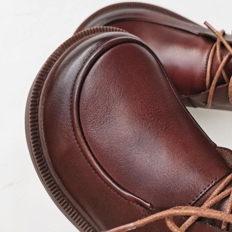 Leather Oxford Ankle Boots