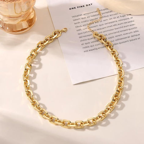 14K Gold Paperclip Necklace