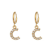 Crystal Letter Hoop Earrings