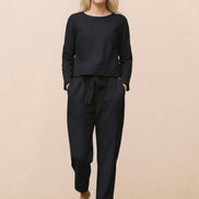 Cotton-Linen Monochrome Two-Piece Set