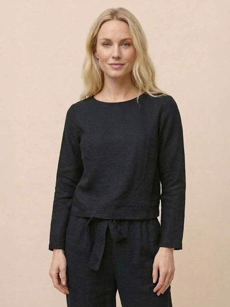 Cotton-Linen Monochrome Two-Piece Set