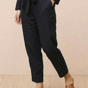 Cotton-Linen Monochrome Two-Piece Set