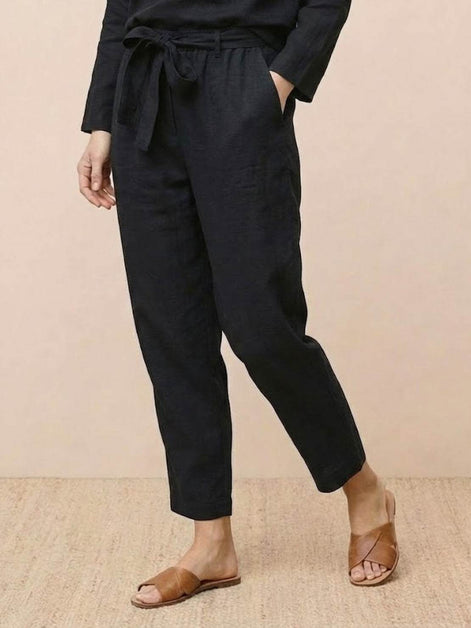 Cotton-Linen Monochrome Two-Piece Set