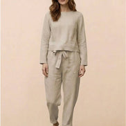 Cotton-Linen Monochrome Two-Piece Set