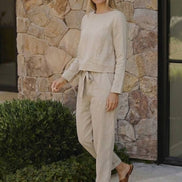 Cotton-Linen Monochrome Two-Piece Set
