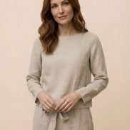 Cotton-Linen Monochrome Two-Piece Set
