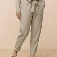 Cotton-Linen Monochrome Two-Piece Set