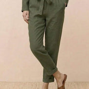 Cotton-Linen Monochrome Two-Piece Set