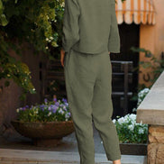 Cotton-Linen Monochrome Two-Piece Set