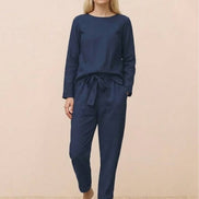 Cotton-Linen Monochrome Two-Piece Set