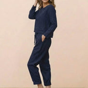 Cotton-Linen Monochrome Two-Piece Set