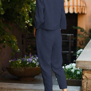 Cotton-Linen Monochrome Two-Piece Set