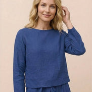 Cotton-Linen Monochrome Two-Piece Set