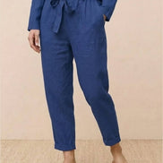 Cotton-Linen Monochrome Two-Piece Set