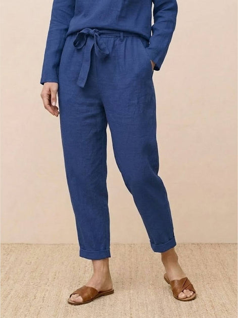 Cotton-Linen Monochrome Two-Piece Set