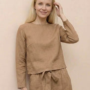 Cotton-Linen Monochrome Two-Piece Set