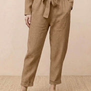 Cotton-Linen Monochrome Two-Piece Set