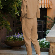 Cotton-Linen Monochrome Two-Piece Set
