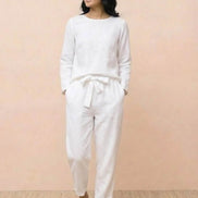 Cotton-Linen Monochrome Two-Piece Set