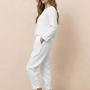 Cotton-Linen Monochrome Two-Piece Set