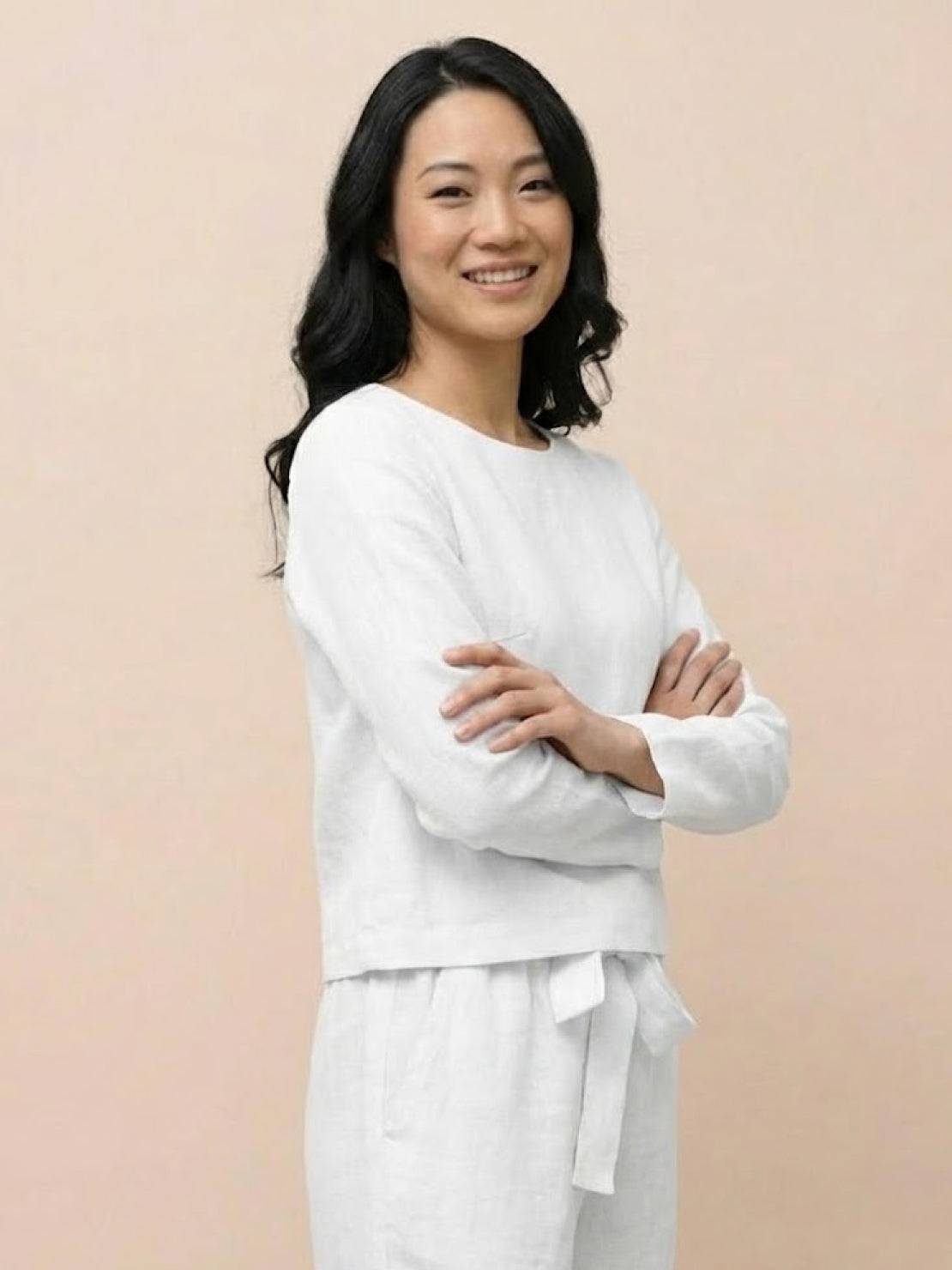 Cotton-Linen Monochrome Two-Piece Set
