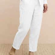 Cotton-Linen Monochrome Two-Piece Set