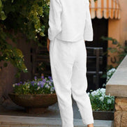 Cotton-Linen Monochrome Two-Piece Set