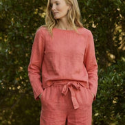 Cotton-Linen Monochrome Two-Piece Set